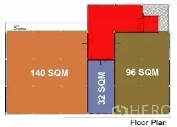Retail Space for rent in Pathum Wan, Bangkok - Floor plan showing the 96 sqm retail unit layout near BTS Phloen Chit.