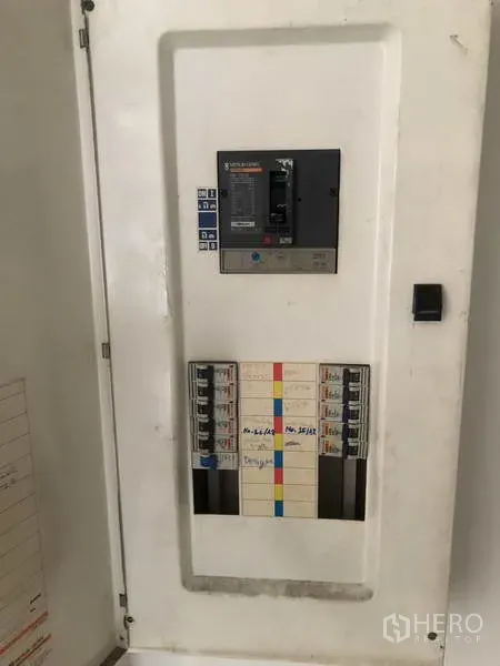 Factory for rent in Khlong Luang, Pathum Thani - Factory electrical control panel and breaker box inside the utility area.