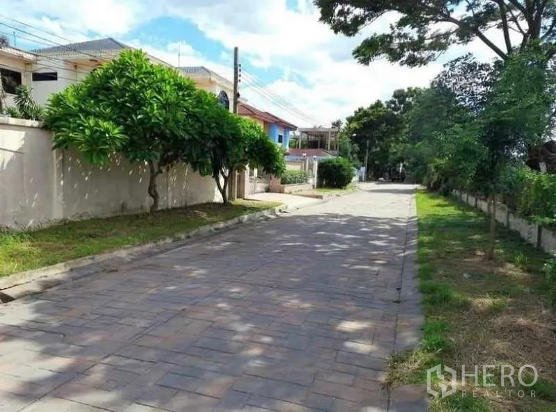 Detached House for sale in Prawet, Bangkok - Quiet tree-lined residential street outside the property.