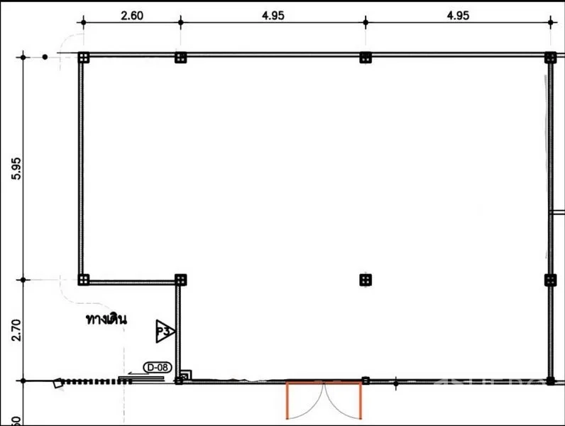 Office Space for rent in Chatuchak, Bangkok - Floor plan showing the 101 sqm office space layout in Chatuchak, Bangkok.