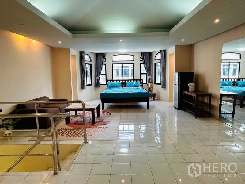 Home Office for rent - Multi-storey townhouse facade with balconies and white trim suitable for home office.