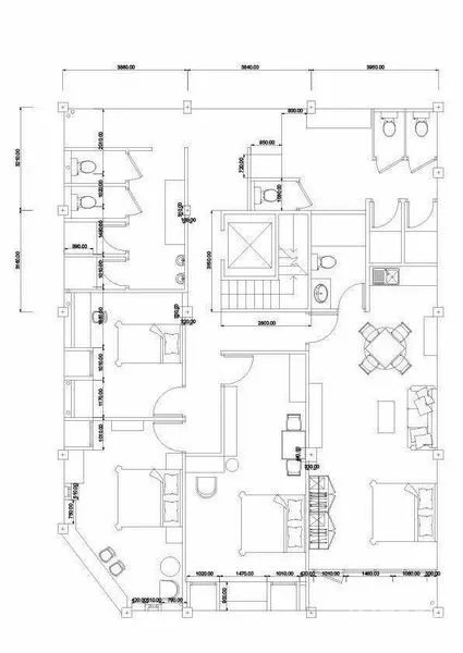 Shophouse for rent in Bang Rak, Bangkok - Detailed floor plan layout illustrating rooms, stairs and washrooms for a multi-level shophouse.