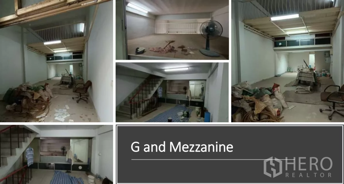 Shophouse for rent in Bang Rak, Bangkok - Ground floor retail space with mezzanine, high ceiling and renovation materials.
