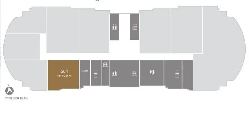 Office Space for rent - Floor plan of approximately 101 sq m office unit on a mid floor with lifts nearby.
