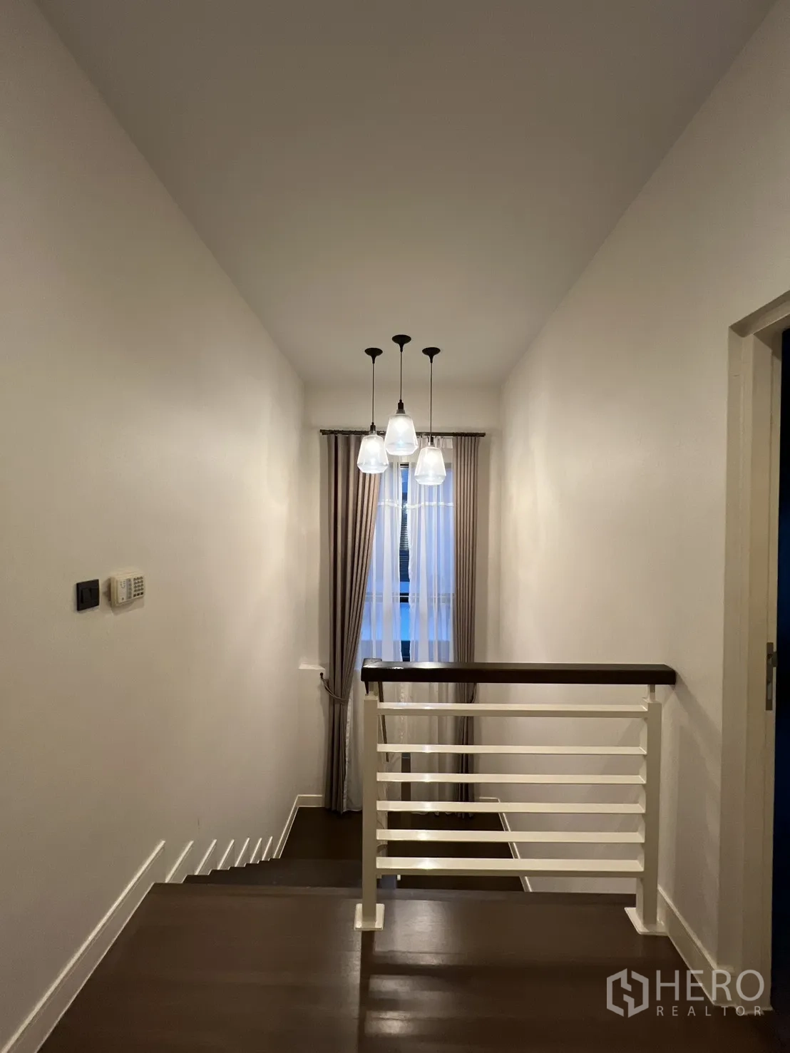 Detached House for rent or sale in Bang Kapi, Bangkok - Master bedroom entry with en-suite bathroom visible.