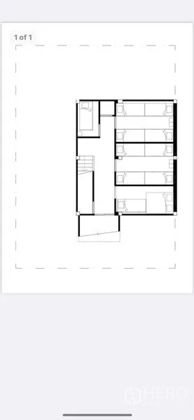 Shophouse for rent in Pathum Wan, Bangkok - Architectural floor plan showing a level with multiple bedrooms and a corridor.